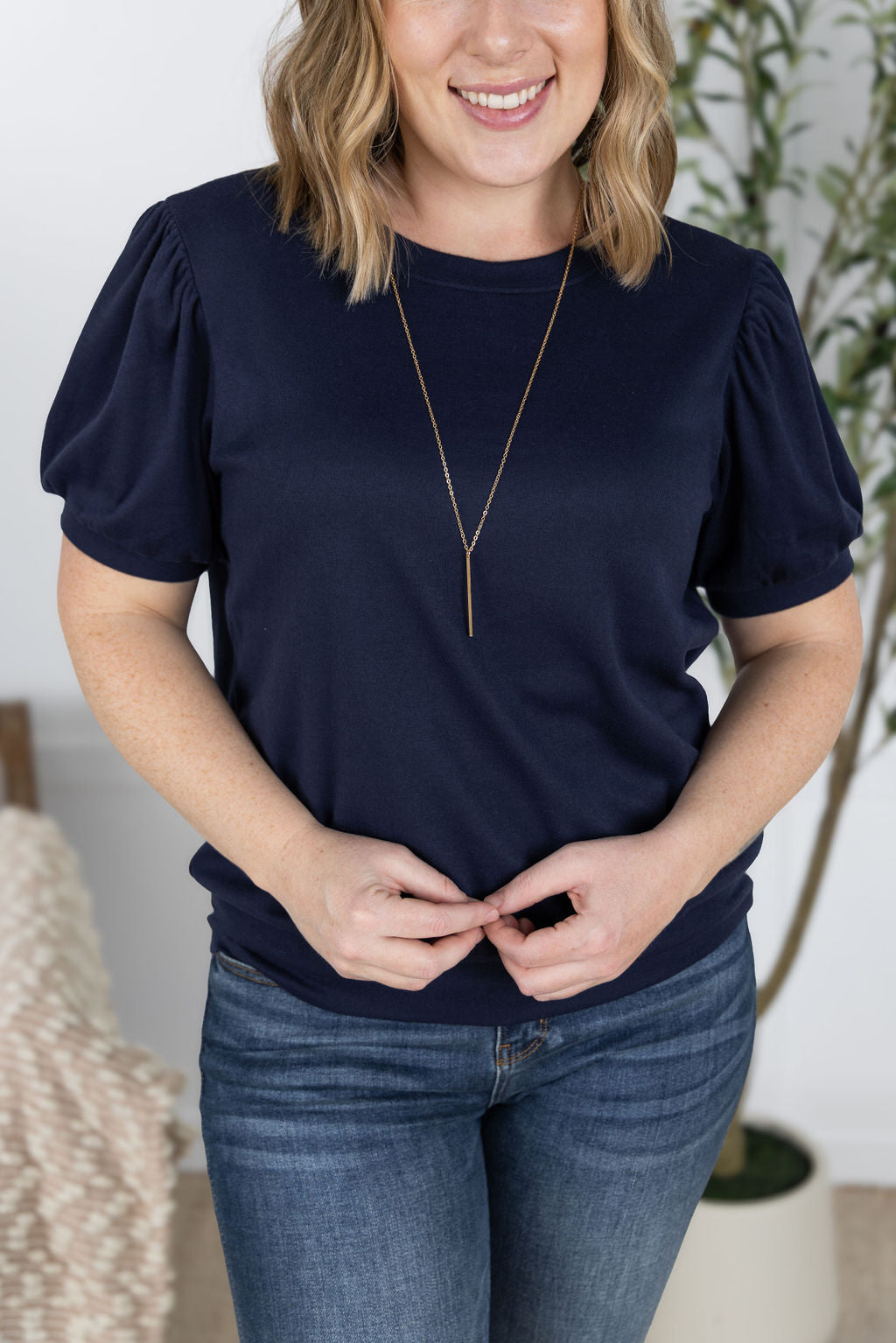 Michelle Mae Katie Cozy Top - Navy