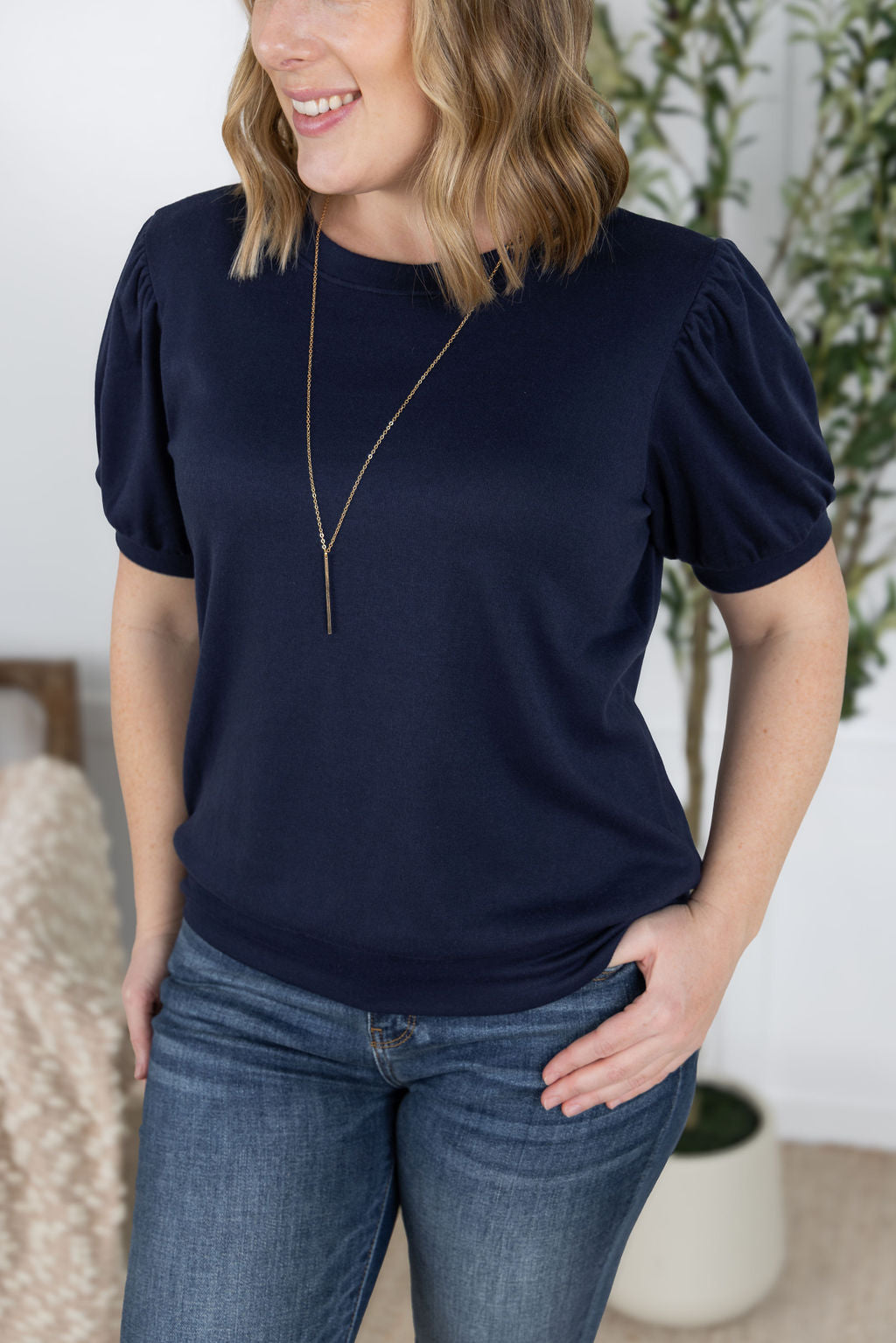 Michelle Mae Katie Cozy Top - Navy