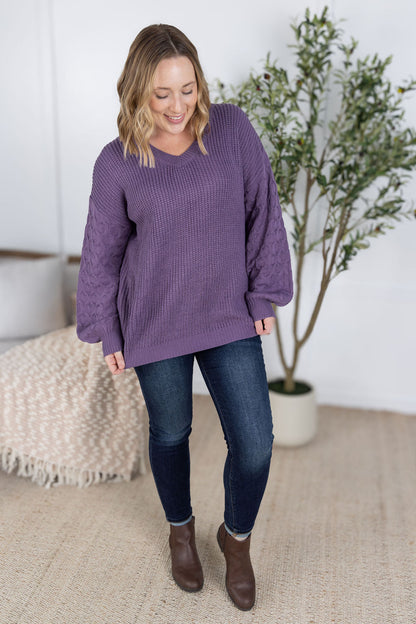 Michelle Mae Talina Textured Sweater - Purple