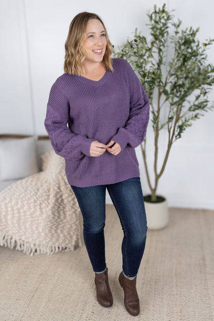 Michelle Mae Talina Textured Sweater - Purple