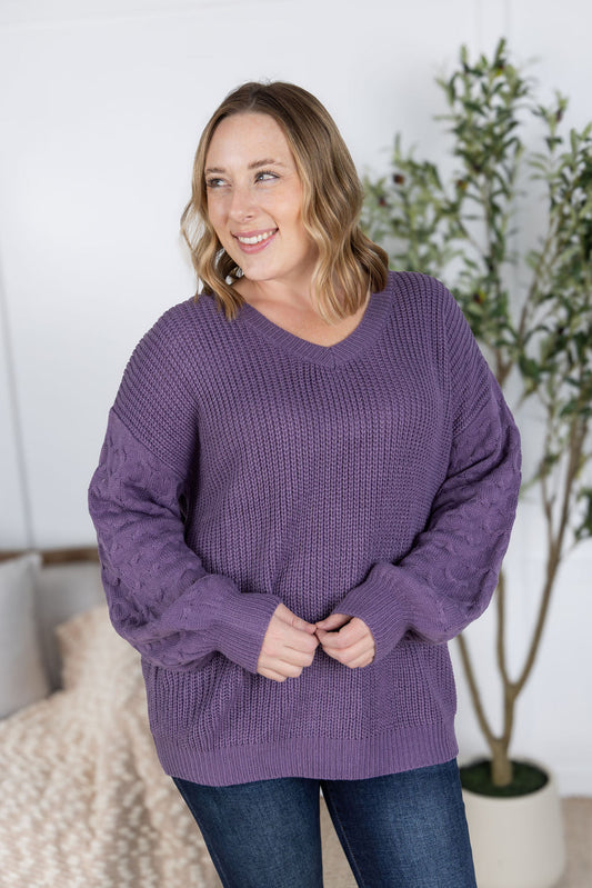Michelle Mae Talina Textured Sweater - Purple