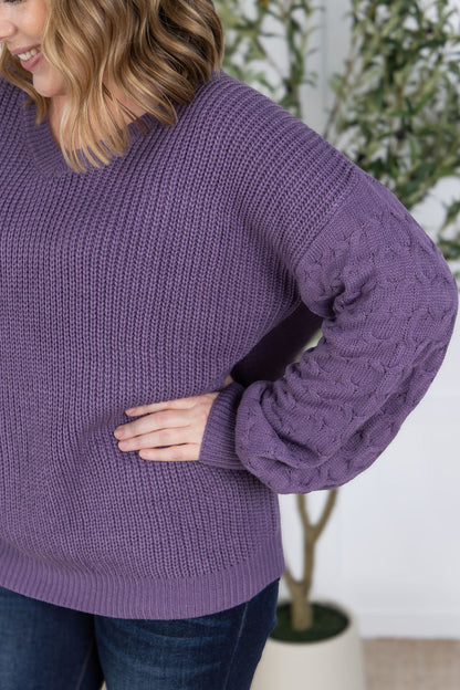 Michelle Mae Talina Textured Sweater - Purple