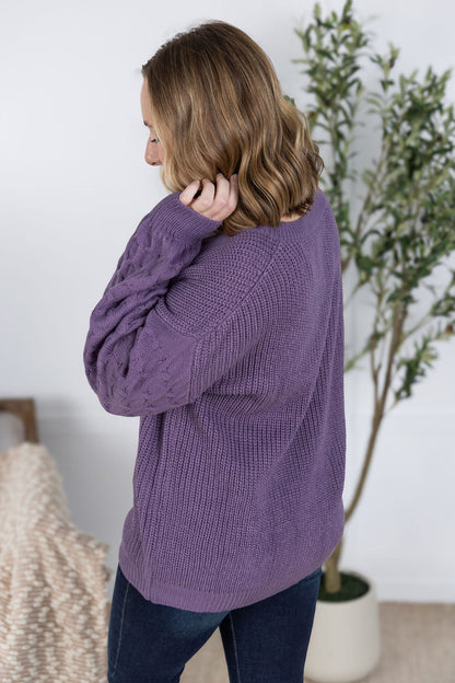 Michelle Mae Talina Textured Sweater - Purple