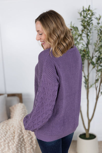 Michelle Mae Talina Textured Sweater - Purple