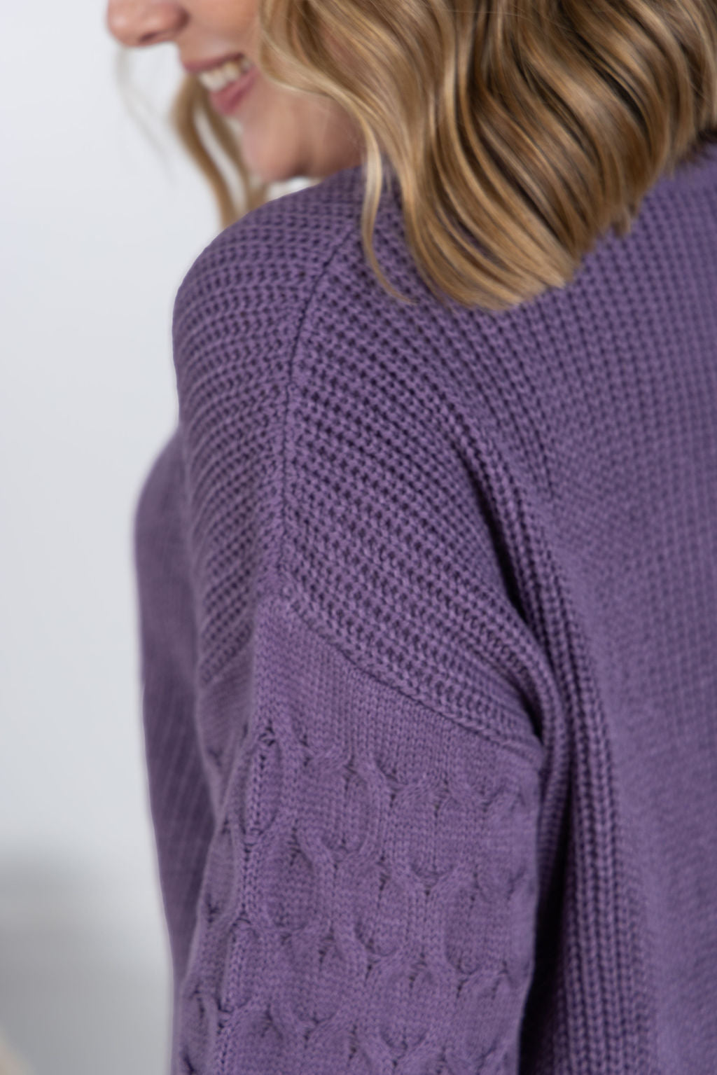 Michelle Mae Talina Textured Sweater - Purple