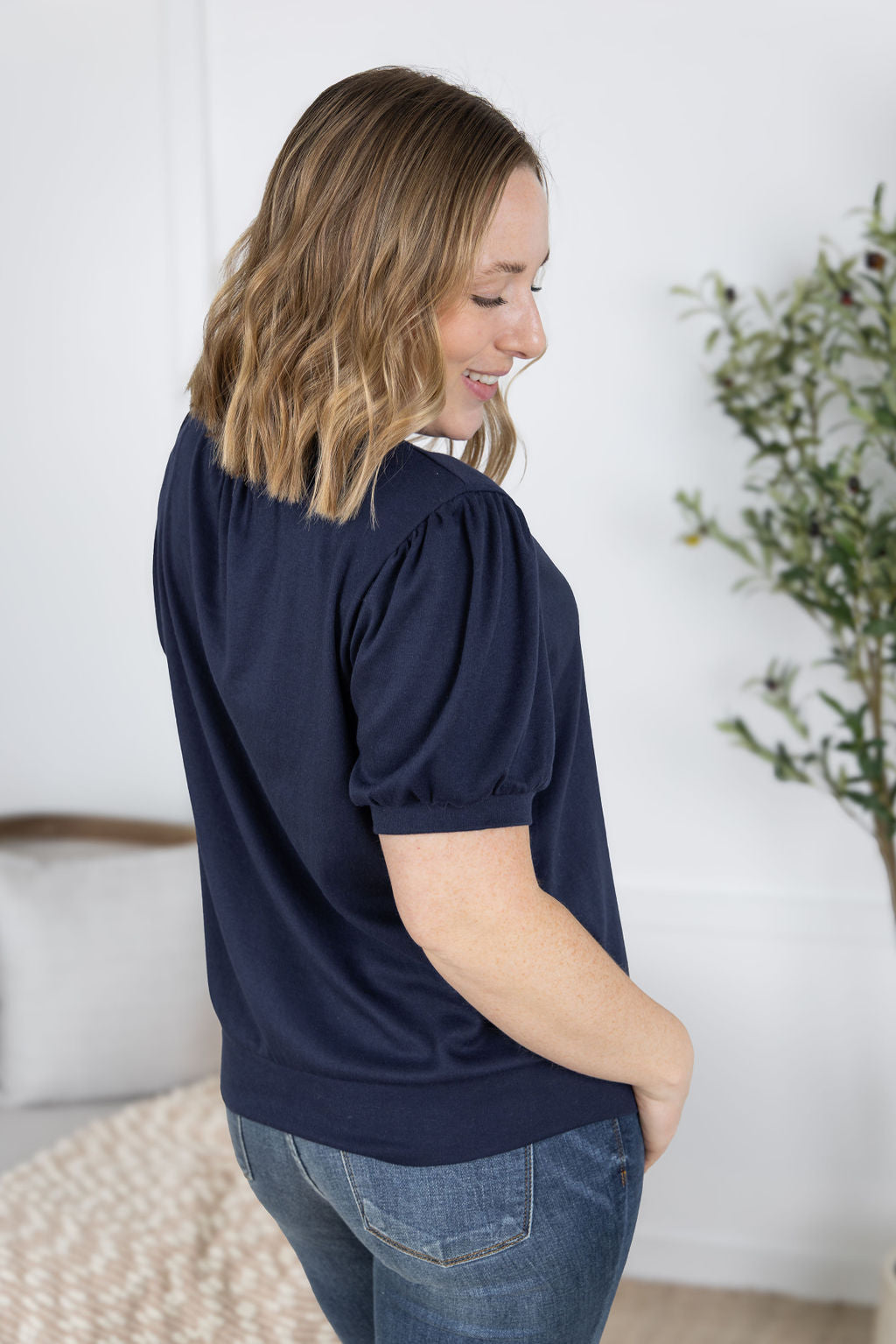 Michelle Mae Katie Cozy Top - Navy