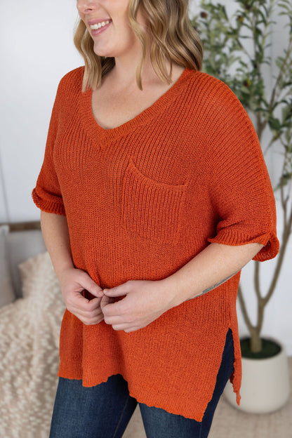 Michelle Mae Annie Open Knit Top - Pumpkin