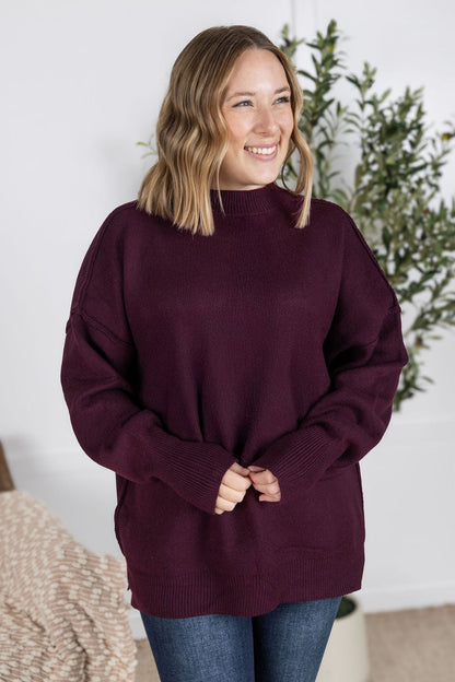 Michelle Mae Aurora Cozy Sweater - Burgundy
