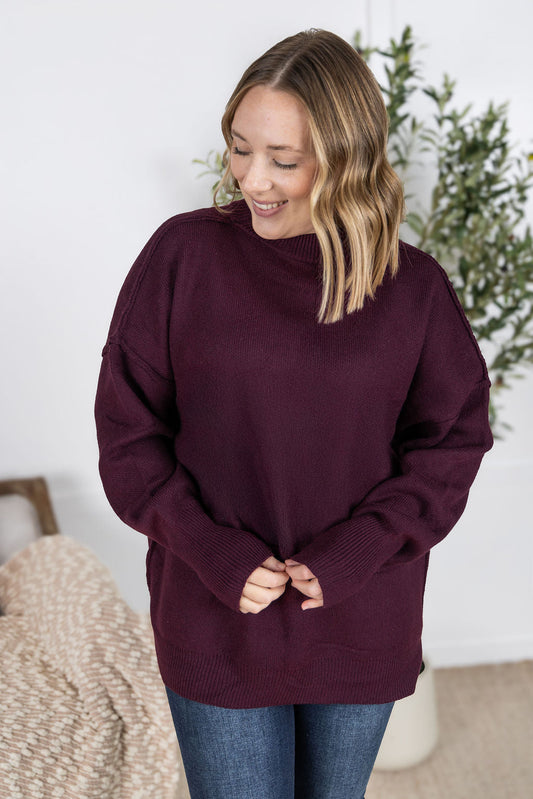 Michelle Mae Aurora Cozy Sweater - Burgundy