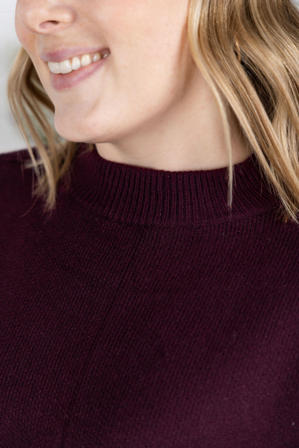 Michelle Mae Aurora Cozy Sweater - Burgundy