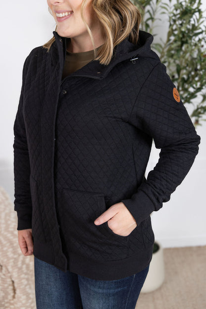 Michelle Mae Kyla Zipper Snap Jacket - Black