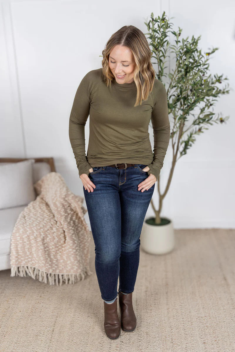 Michelle Mae Blair Long Sleeve Top - Olive