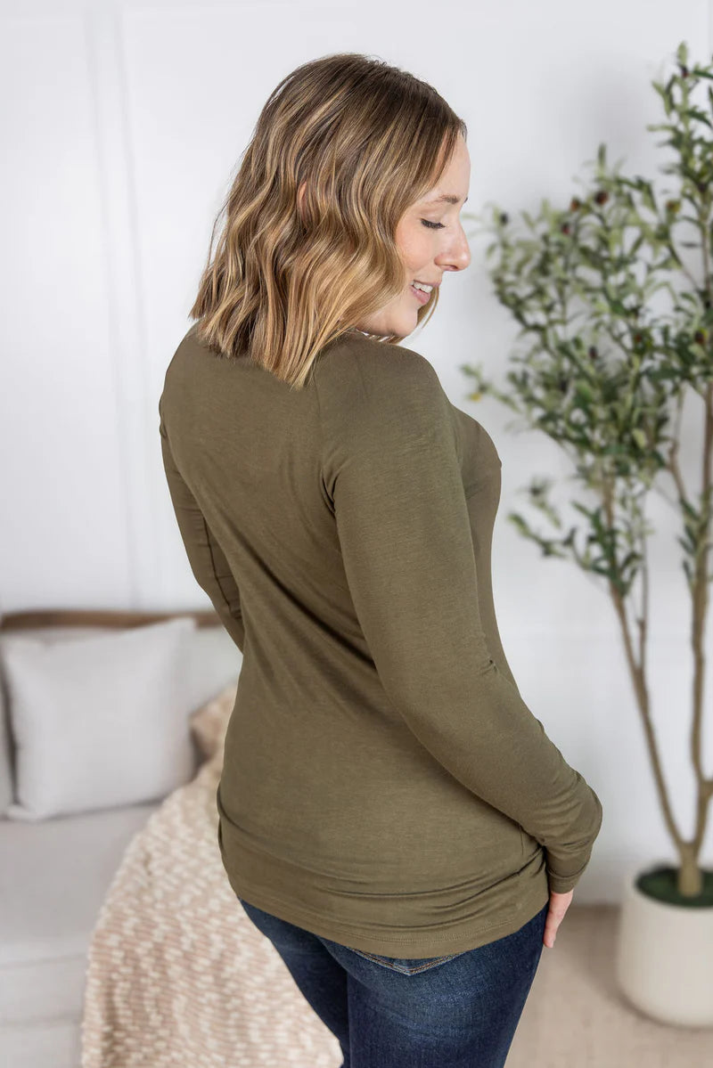 Michelle Mae Blair Long Sleeve Top - Olive