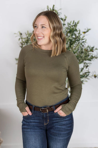 Michelle Mae Blair Long Sleeve Top - Olive