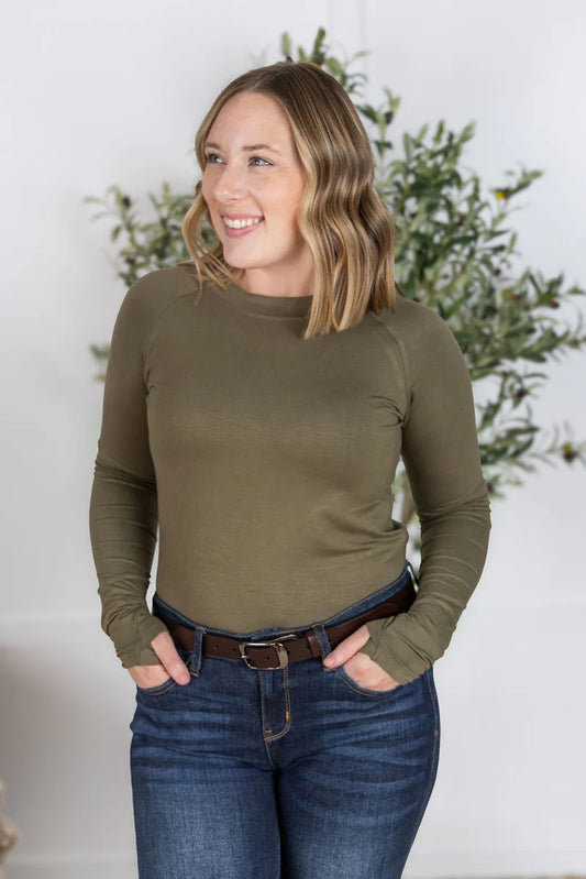 Michelle Mae Blair Long Sleeve Top - Olive