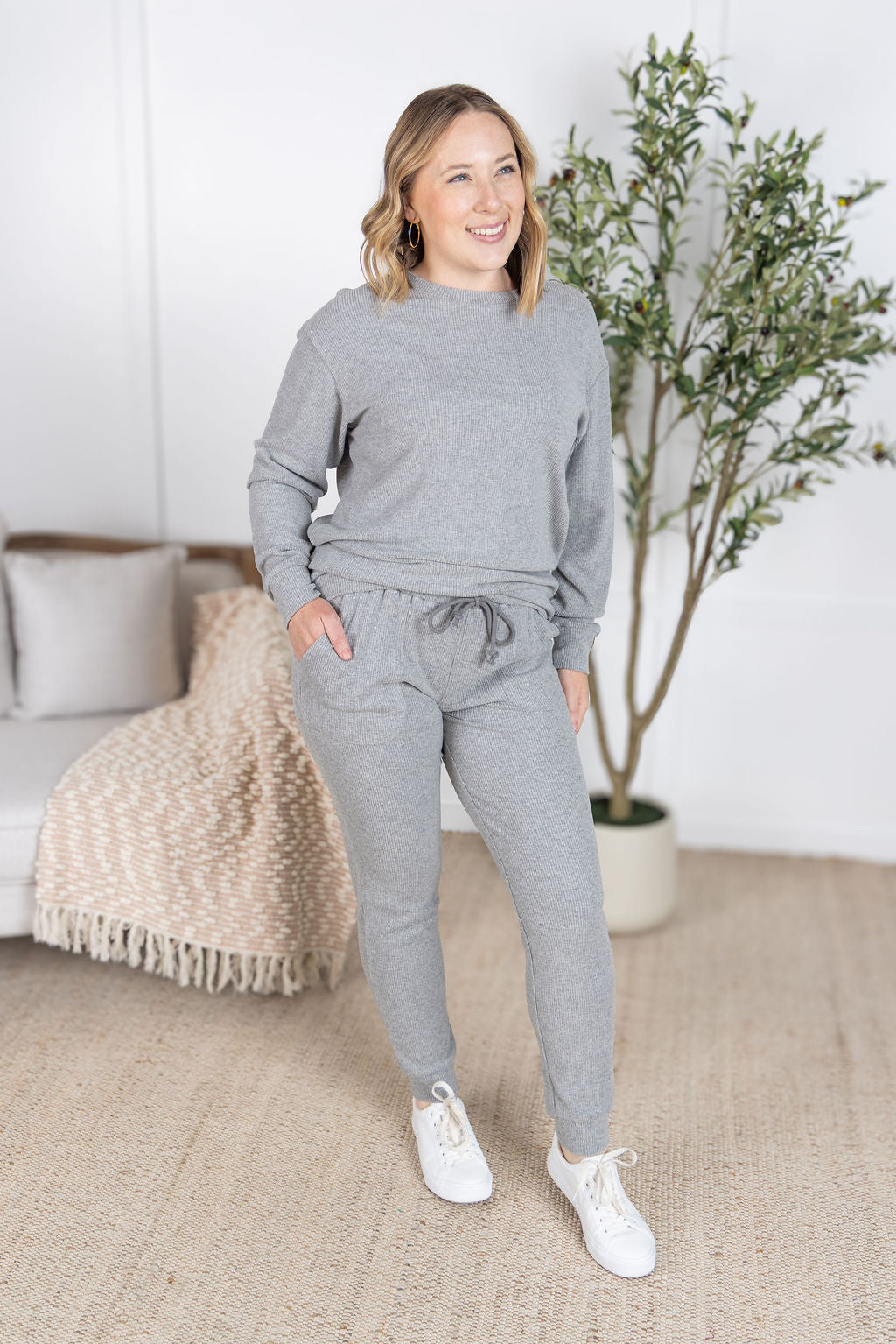 Michelle Mae Corrine Joggers - Light Grey