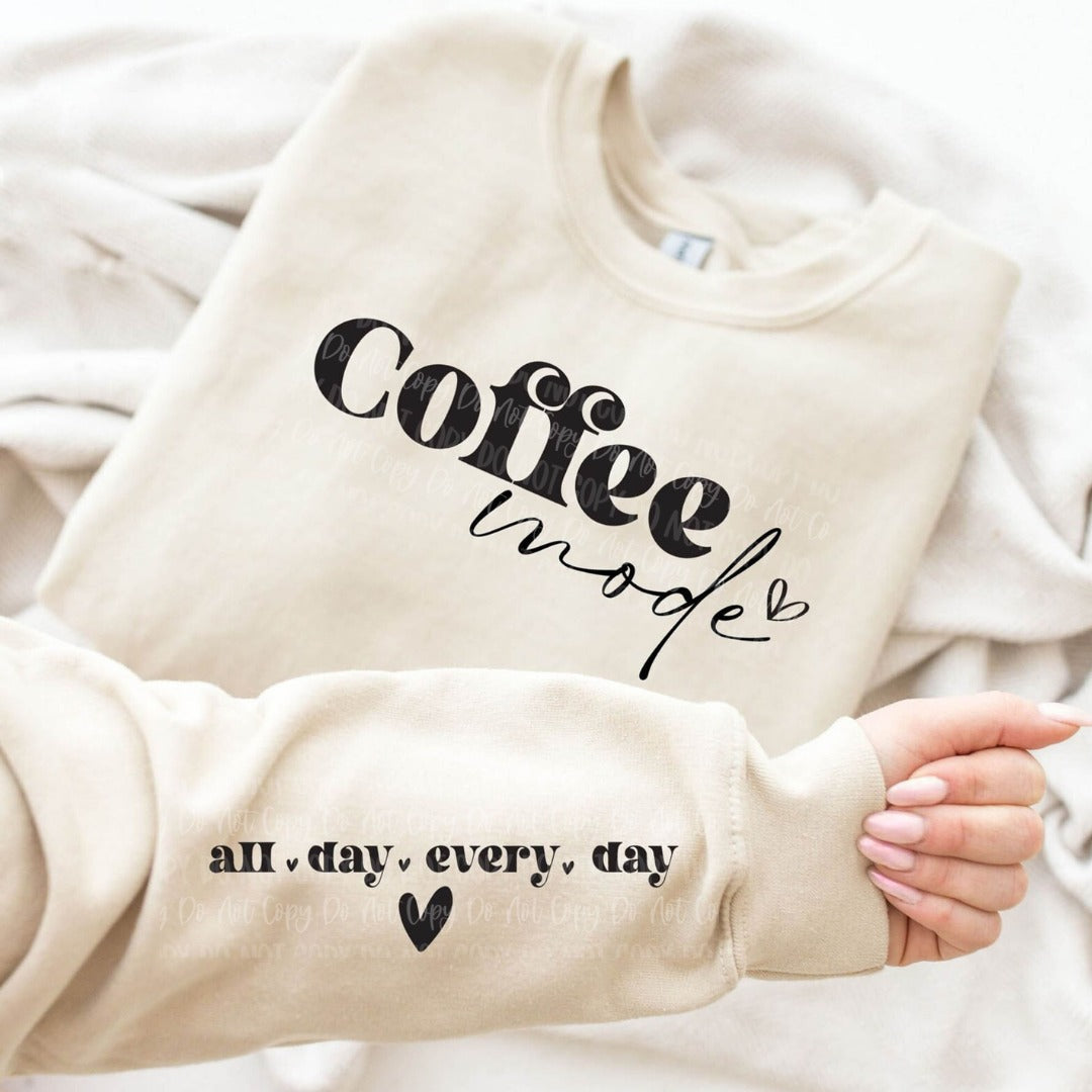 COFFEE MODE With  Sleeve Accent Sweatshirt