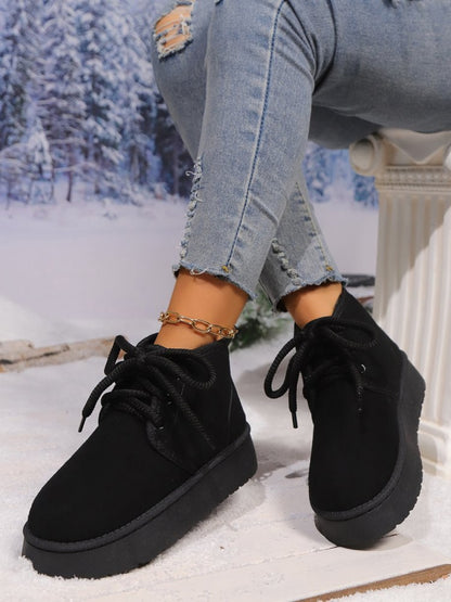 PREORDER- Laced Up Platform Suede Boots