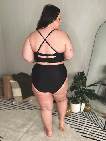 PREORDER: Halter Neck Crisscross Ruched Two-Piece Swimsuit