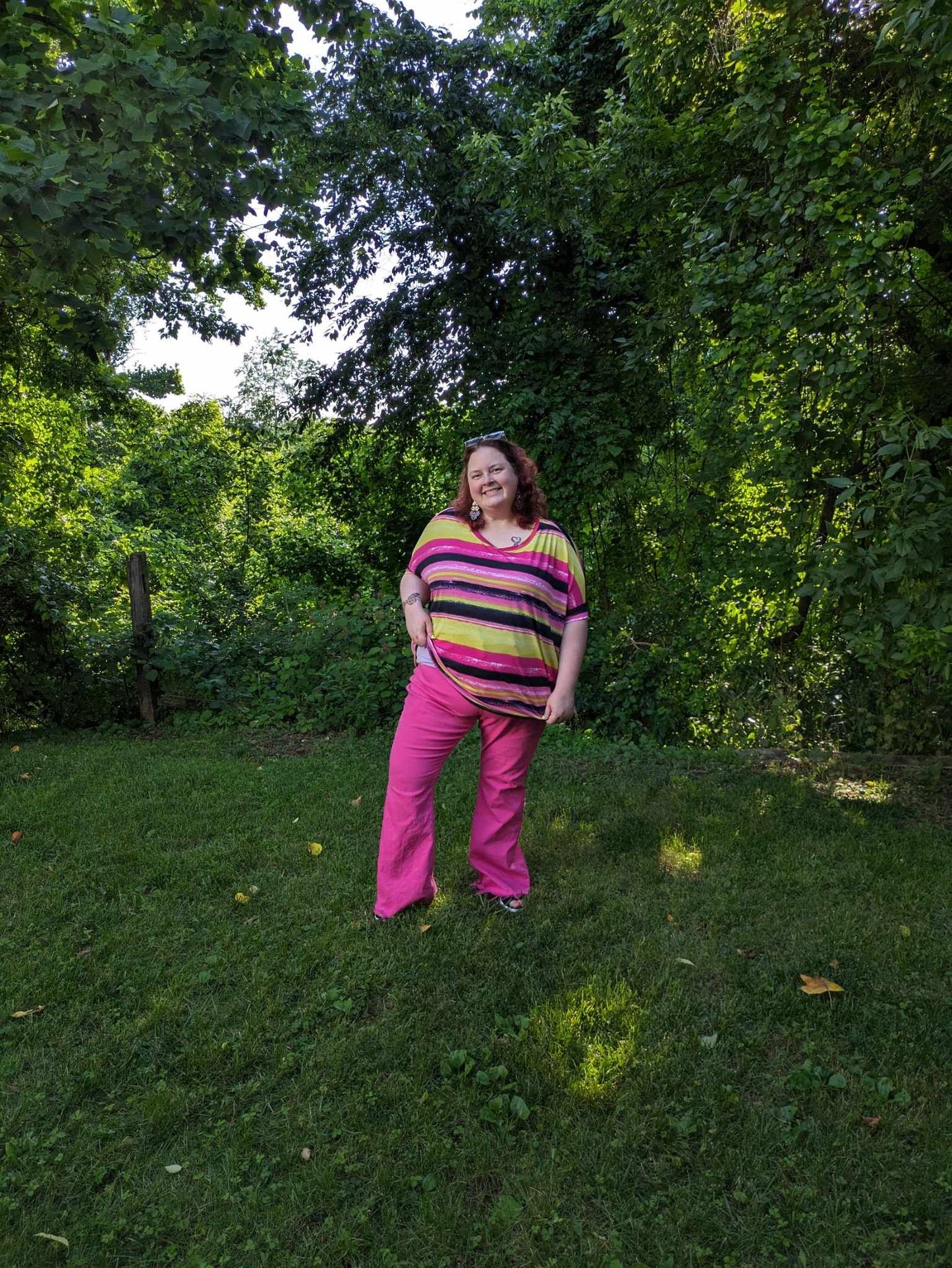 Essential Blouse in Yellow and Pink Multi Stripe