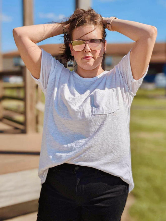 Casually Cool Patch Pocket Tee in White