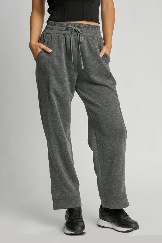 Pocket Perfect Wide-Leg Pants- Dark Gray