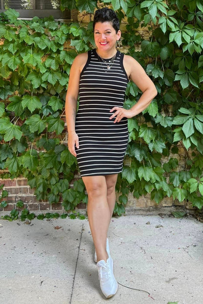 Coming Around Ribbed Striped Dress