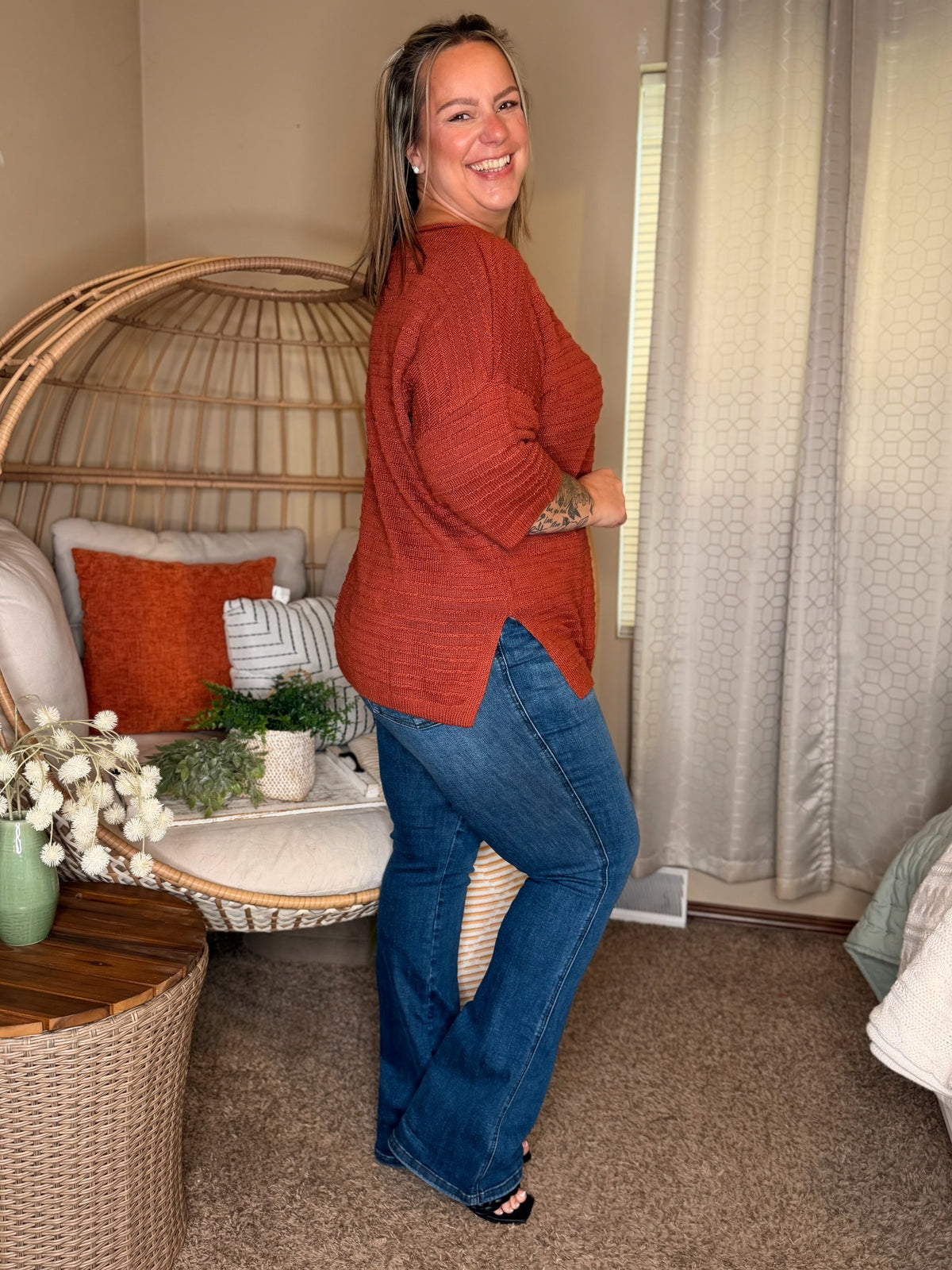 Slouchy Gal Off Shoulder Textured Top