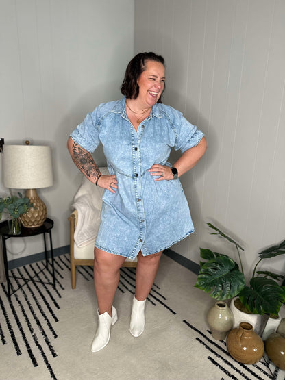 Westward Movement Denim Shirtdress