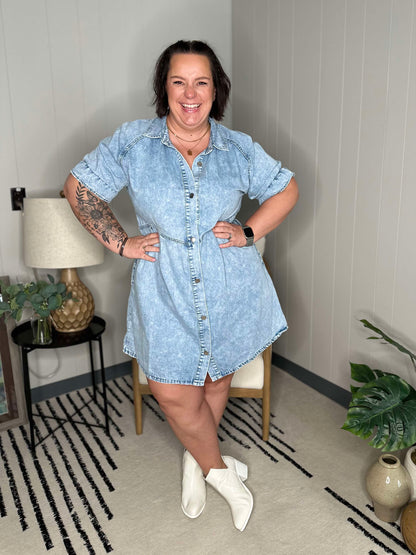 Westward Movement Denim Shirtdress