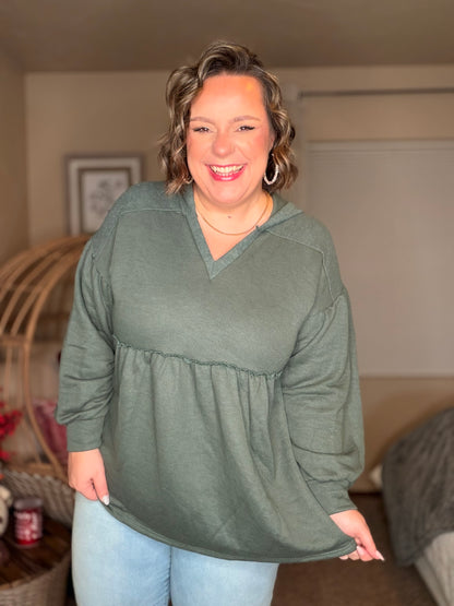 She's Not Wrong Hooded V-Neck Pullover