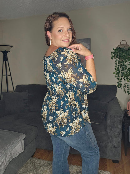 New Beginnings Square Neck Blouse