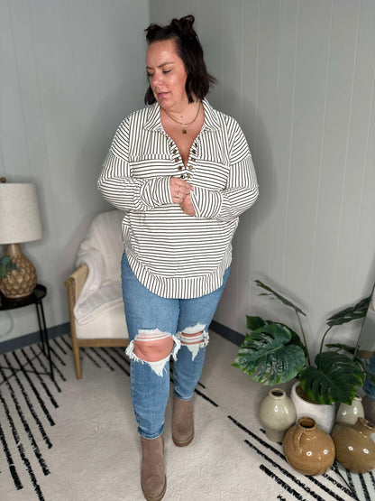 Striped Serendipity Pullover
