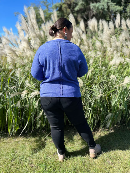 Casual Tuesday Ribbed Knit Sweater in Bright Blue