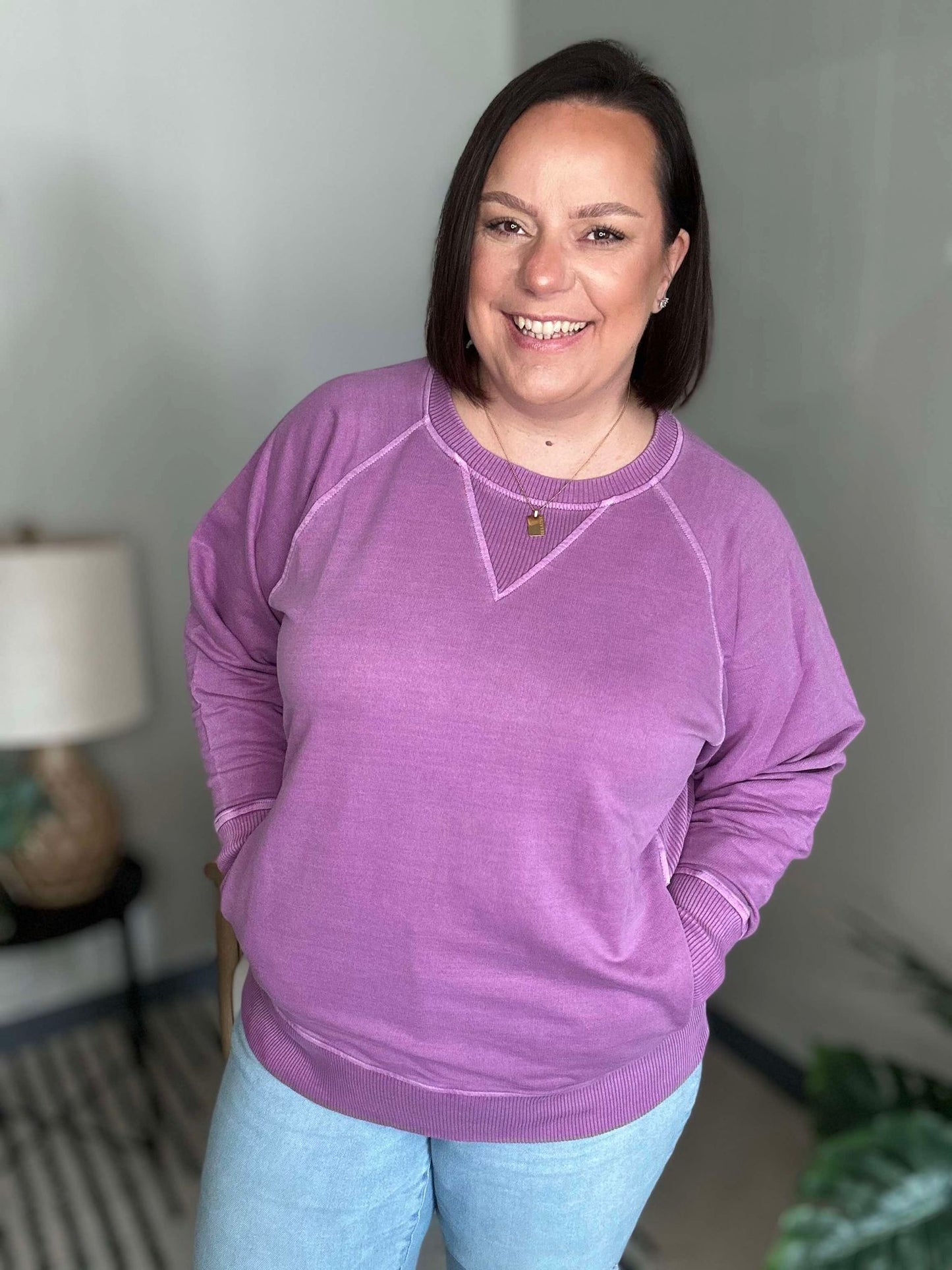 Hands Down Favorite Sweatshirt in Light Plum