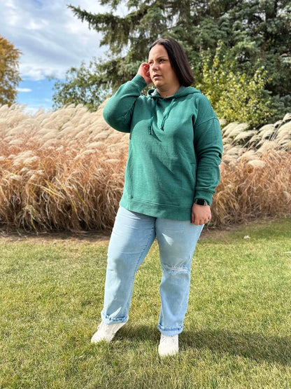 Michelle Mae Vintage Wash Hoodie - Hunter Green