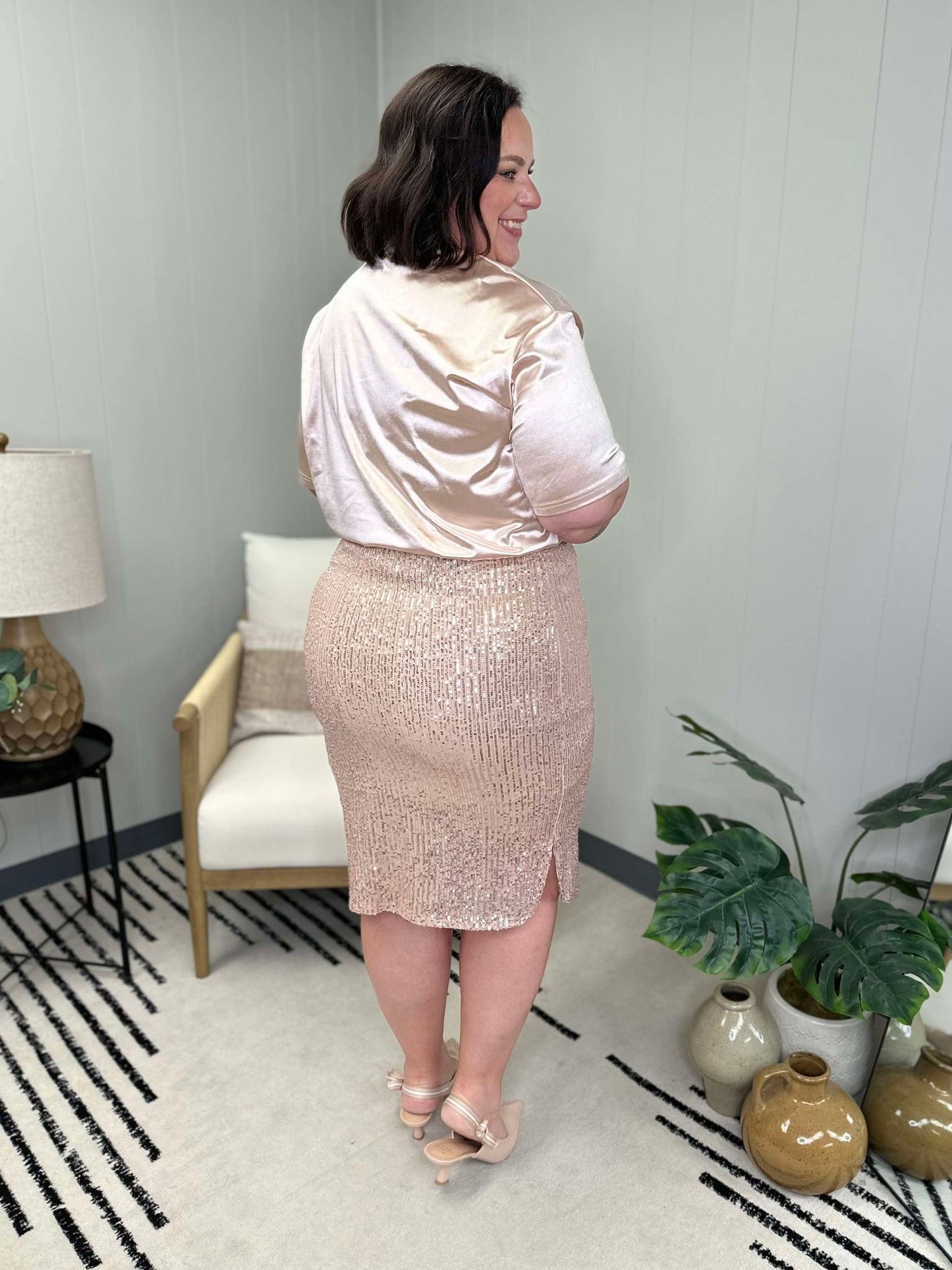 Champagne Problems Satin Top