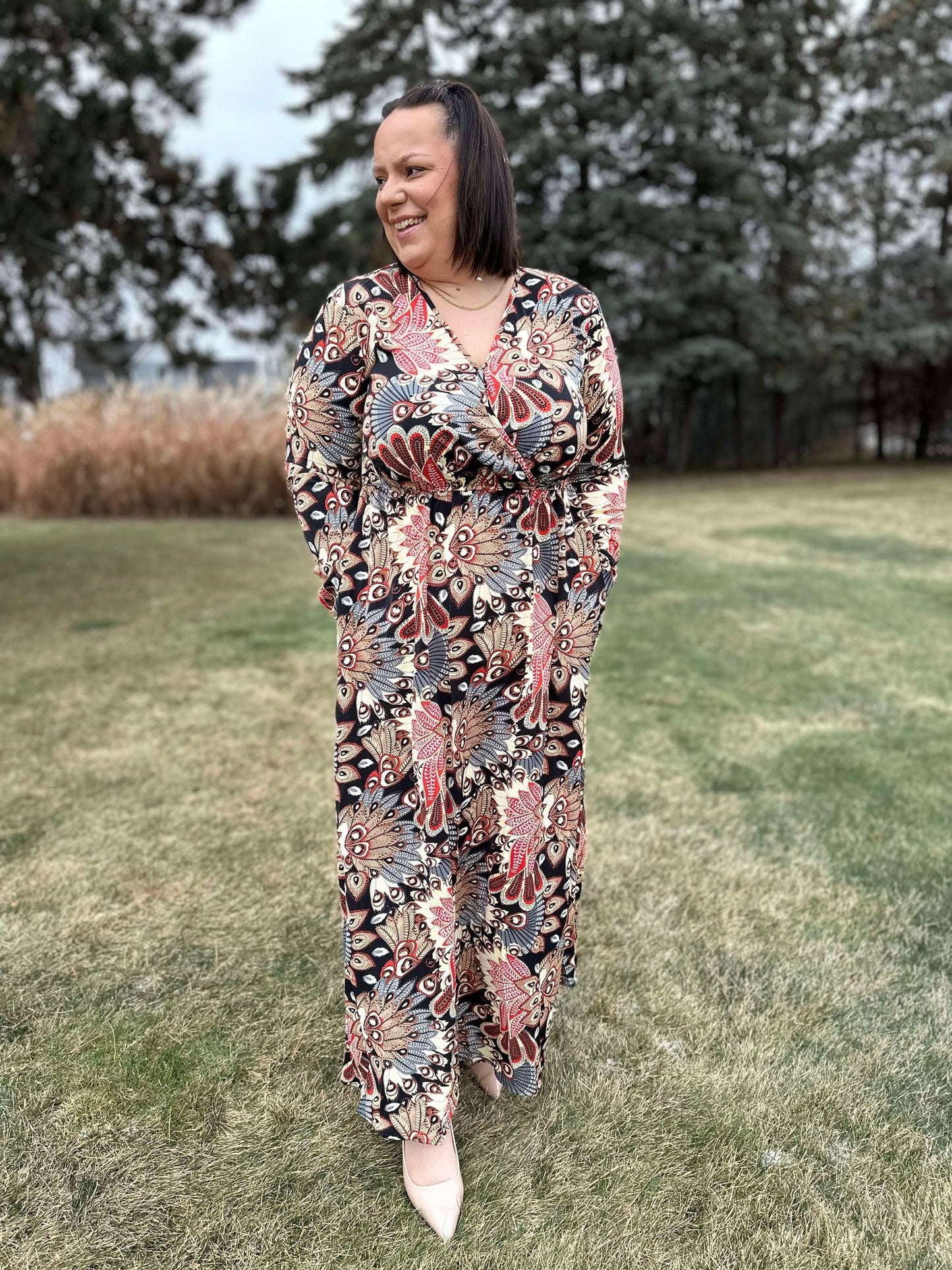 Send it Over Faux Wrap Maxi Dress