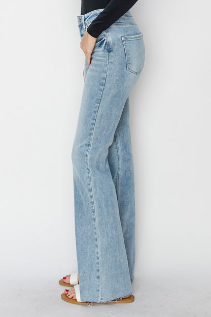 Creating Balance High Rise Raw Hem Bootcut Jeans