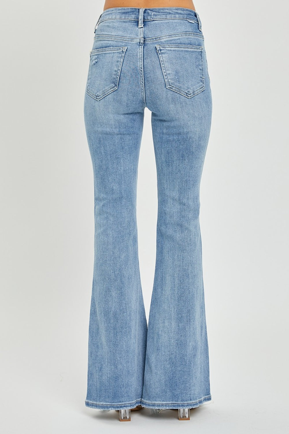 Jenny's High Rise Frayed Hem Flare Jeans