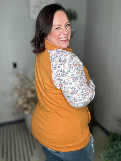 Michelle Mae Zoey ZipCowl - Mustard and Harvest Floral