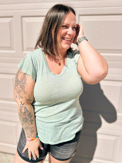 Take It In Flutter Sleeve Top