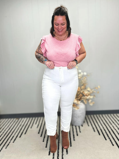 Maddie Mid Rise Braided Side Seam Relaxed Jeans