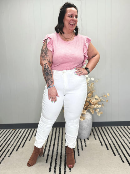 Maddie Mid Rise Braided Side Seam Relaxed Jeans