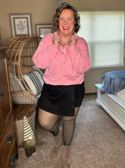 Sweater Weather Half Zip High Neck Pullover in Charcoal