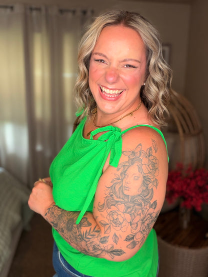 A Little Closer Shoulder Tied Tank Top