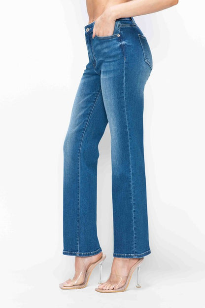 Whisker Chic High Rise Straight Jeans