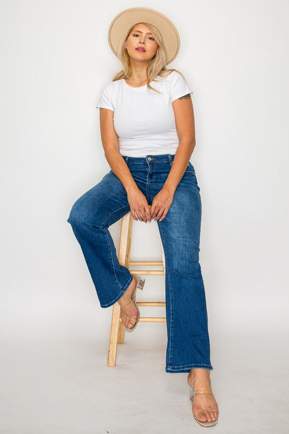 Whisker Chic High Rise Straight Jeans