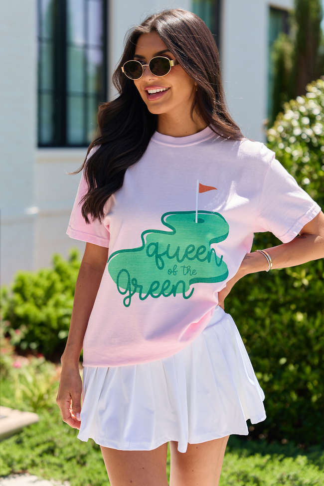 Queen of the Green Light Pink Graphic Tee
