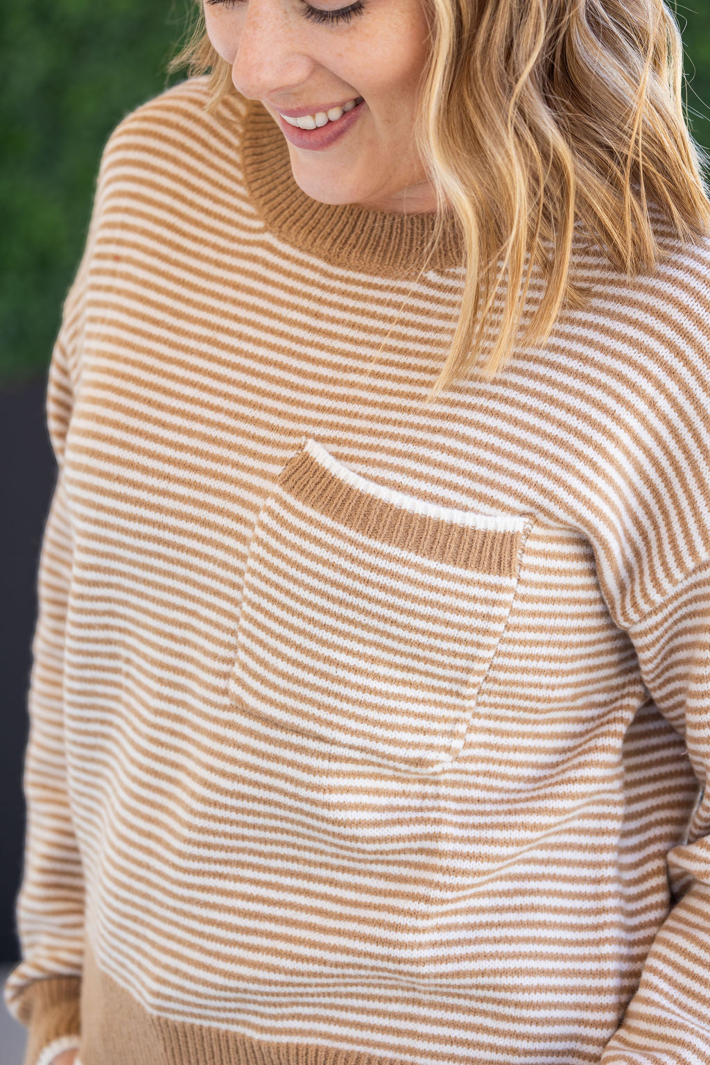 Michelle Mae Miley Striped Sweater - Latte